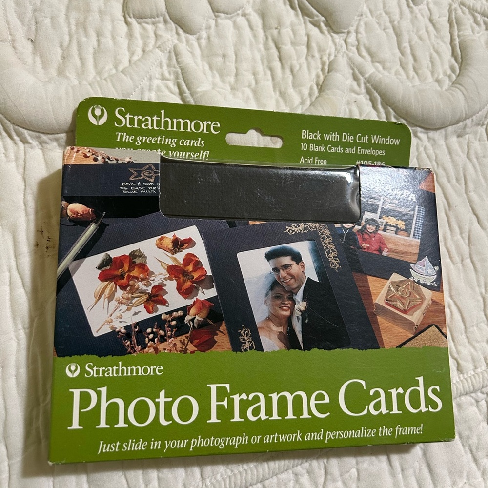 New Black Photo Frame Cards from Strathmore with envelopes